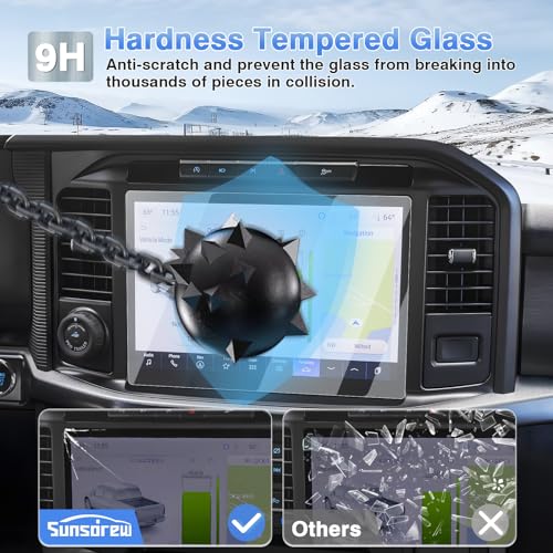 Sunsdrew 2PCS Tempered Glass Screen Protector for 2021-2025 Ford F150/2022-2025 F-150 Lightning 12-inch Touchscreen,Navigation HD Clear Screen Cover 2025 F-150 Accessories