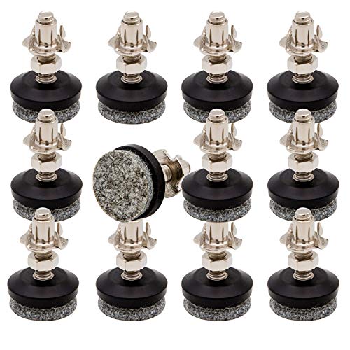 HUAYY Furniture Levelers feet pad,Table and Chairs levelers Legs | 2019 Style Height Adjustable Protection Integrated High-Density Felt Pads | Heavy Duty 1/4-20x1 Threaded Shank T-Nuts(12 Pack)