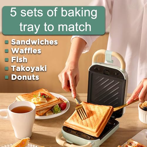 YXYSSMDGHY 650w-Sandwich-Toaster, Mini-Sandwichhersteller, Nicht-Schichtplatten, Baut Sandwiches, Gegrillter Käse, Desserts, Einfach Aufräumen,C