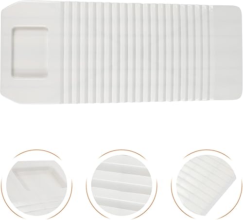 Miniatura 6 de YARNOW Tabla de lavado de silicona tabla de lavar tabla de lavar lavadero limpio Lavandería Limón Washboard para lavandería Blanco