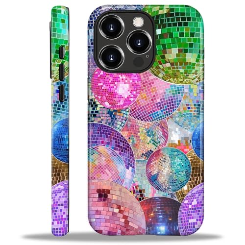 Flivro Magnetic Case for iPhone 16 Pro, Compatible with Magsafe,PC Hard Shell & Silicone Inner Bumper,Shockproof Full-Body Cover Slim Fit for iPhone 16 Pro Case - Coloured Disco Ball - image 1