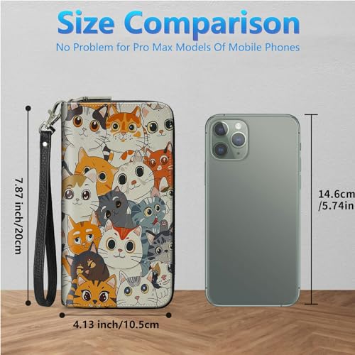 Image of Womens Wallet PU Leather Wristlet Wallets for Women, Large Capacity Lady Fashion Wallet Card Holder Zipper Wallet
