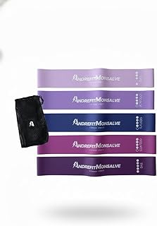 Bandas de Resistencia para Ejercicio – Set de 5 Niveles para Entrenamiento en Casa, Fuerza, Yoga y Cross Training | Incluye Bolsa de Transporte