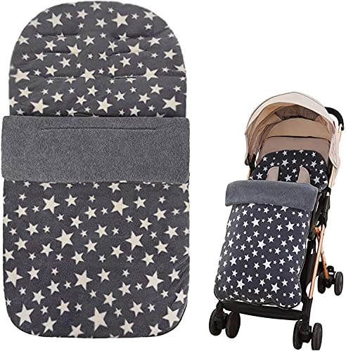 Fußsack Babyschale mit Reißverschluss Kuschelsack Babydecke für alle Kinderwagen Buggy Universal Winter Baby Waschbar (Grau)