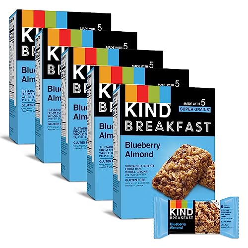 KIND Breakfast Bars, Blueberry Almond, Healthy Snacks, Gluten Free, 100% Whole Grains, 3g Protein, 30 Count
