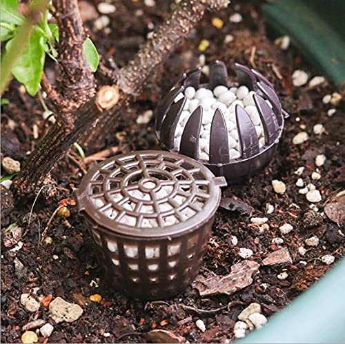 Kingsea 100 Pcs Bonsai Fertilizer Box With Cover,Mini Automatic Plant Fertilizers Baskets,Plastic Planting Nutrition Cups Slow Release Fertilization Control Container (Big,100Pcs) #TOP4