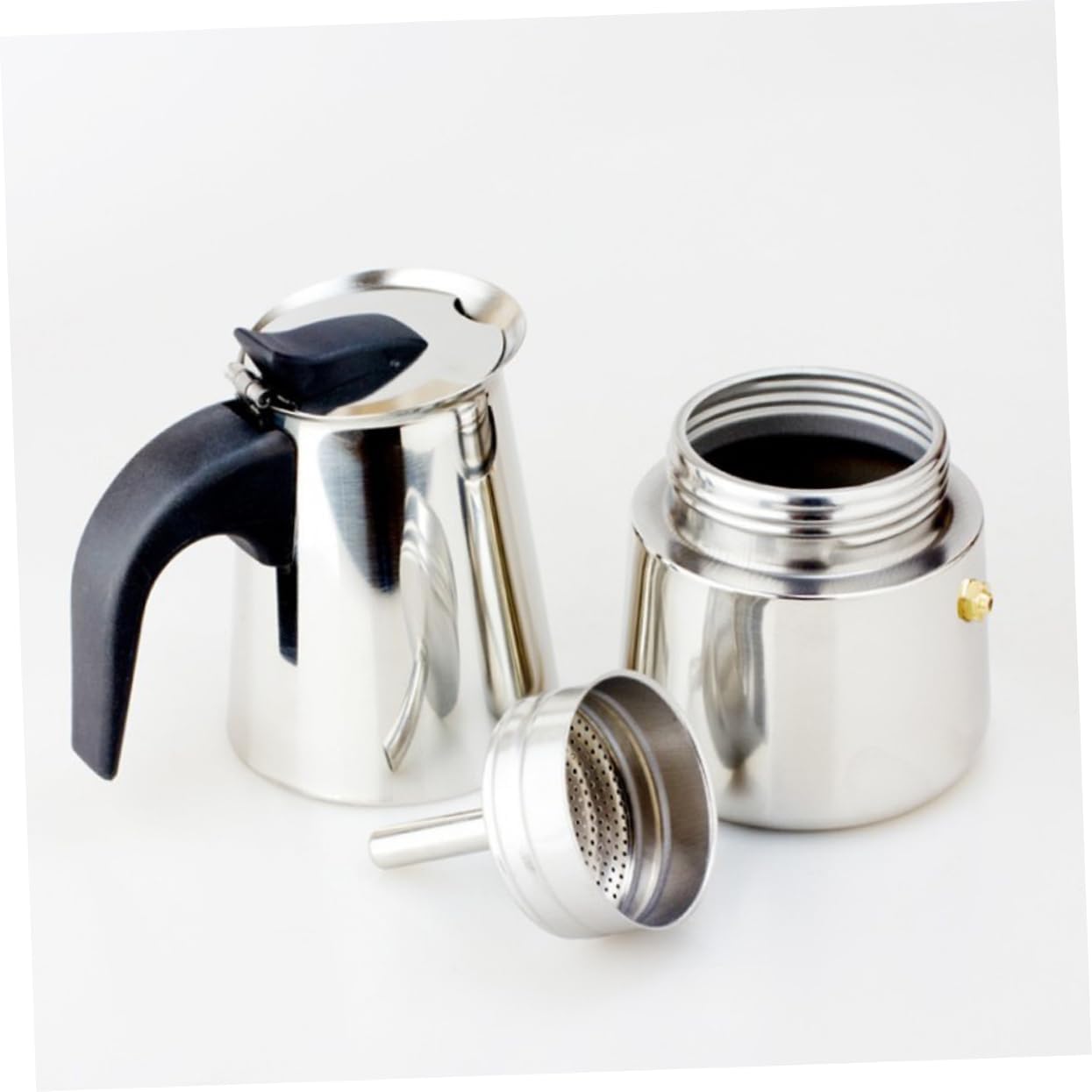 Mobestech Stainless Steel Espresso Maker for 4 Cups 200ML Espresso Pot Easy Clean Stovetop Coffee Pot for Home and Office
