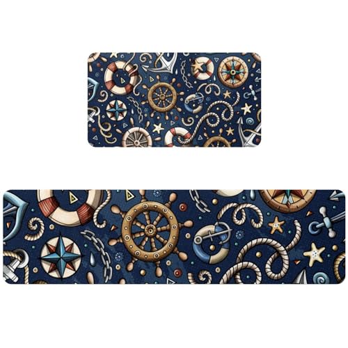 Alfombrillas de cocina náuticas con ancla para decorar tu hogar con estilo marinero 2