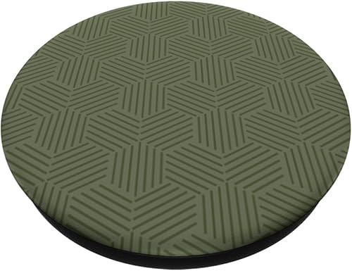 Miniatura 2 de Abstracto geométrico verde oliva, líneas verdes militares, PopSockets intercambiables PopGrip