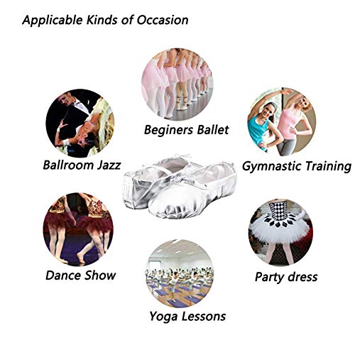 Msmax Ballet Shoes For Women Gymnastic Yoga Slippers Home Flats For Kids Adults Silver 10 M Us Women #TOP5