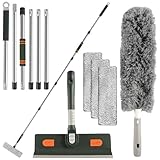 250 cm Fensterabzieher, Fensterreiniger mit Teleskopstiel Kopf und...