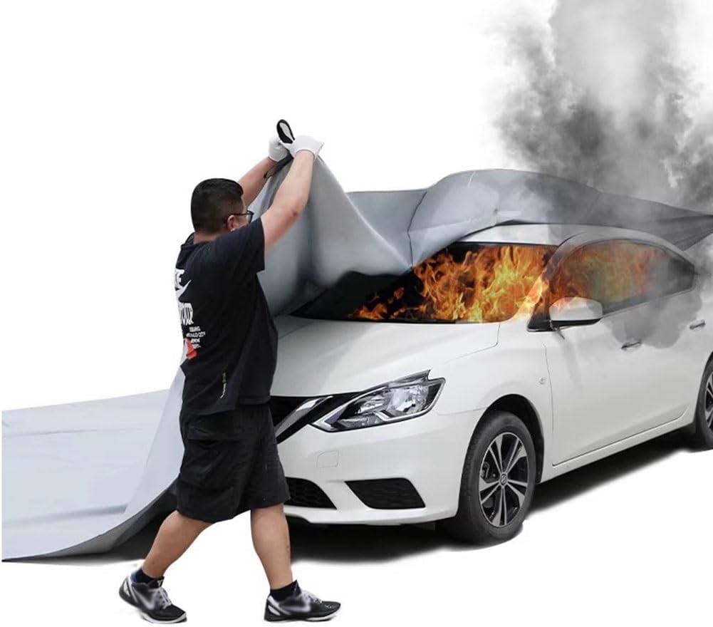 Emergency Fire Blanket - Fiberglass Fire Safety for Vehicles, Camping, and Home - Heat Resistant, Fireproof Survival Gear for Car, RV, and Outdoor Use