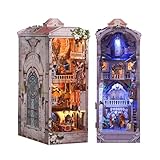 Tonecheer Book Nook Kit 3D Holzpuzzle Booknooks DIY Modellbausätze Erwachsene zum Baue Miniatur Haus Bücherregal Nook Book mit Licht lustiges Geschenke Geburtstagsgeschenk(Monster-Karneval)