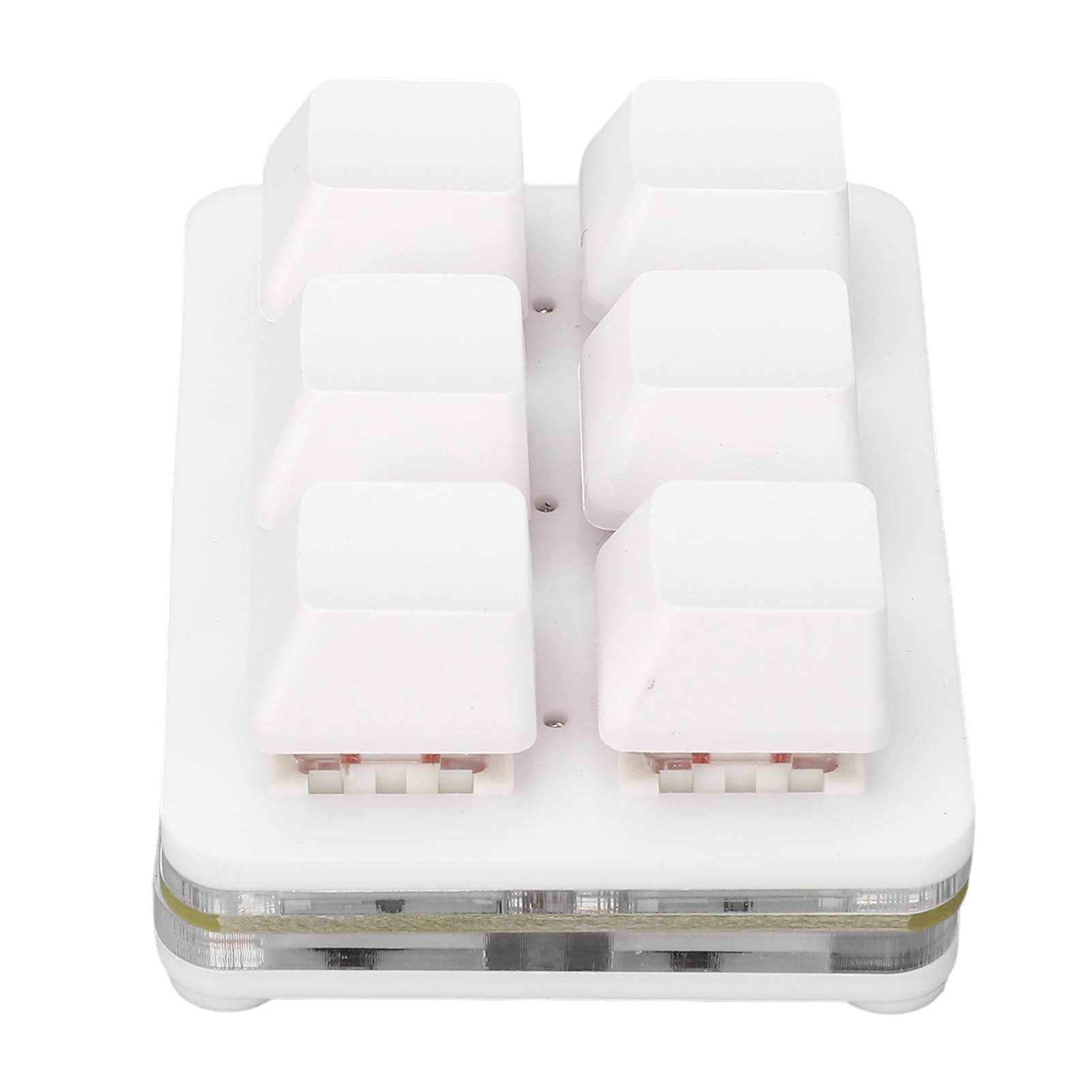 Clavier à 6 Touches, Clavier Macro Filaire USB C Programmable, Clavier Mécanique Rvb échangeable à Chaud, avec Interrupteur Rouge (White)