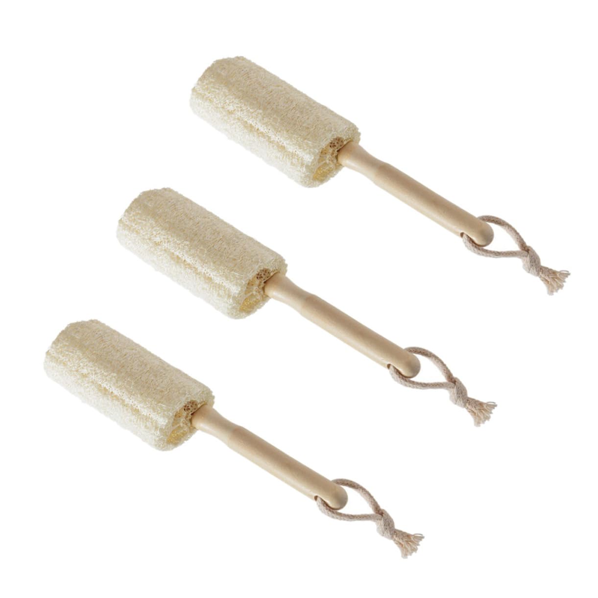 Baluue 3 Sätze Teiliges Flaschenbürsten Mit Langem Holzgriff Natürliche Schwammreinigung Schonend Für Trinkgläser Und Tassen Vielseitige Haushaltsreinigungsbürste 3 Stücke * 3