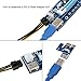 VOLADOR PCIE Riser 1x to 16x Powered Riser Adapter Card for Bitcoin Litecoin Ethereum Mining, 60cm USB 3.0 Extension Cable, 6 Pin SATA Power Cable - 6 Pack