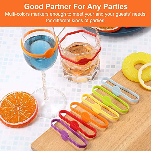 Miniatura 5 de Marcadores De Bebidas De Vino 12 Piezas Bebidas Marcadores Multicolor Reutilizable Marcadores De Etiqueta De Tira De Botella Para Suministros Fiesta Cóctel