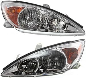 For Toyota Camry 2002-2004 Headlight Assembly LE.XLE Model Chrome Pair-Driver and Passenger Side Pair DOT Certified TO2502137 TO2503137