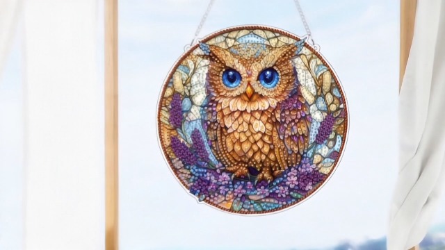 Zariocy Diamond Painting Pendentif Ornement Hibou Pendentif D