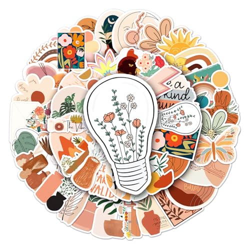 50pcs Boho Stickers for Water Bottles Minimalist Abstract Line Western Vintage Aesthetic Art Graffiti for Water Bottle,Laptop,Phone,Skateboard Stickers