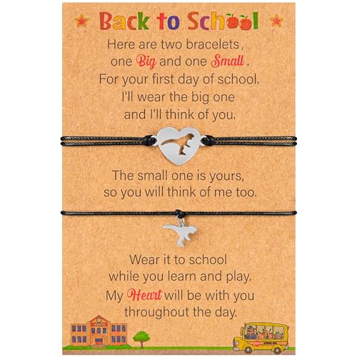 Image of EOBOH Back to School Supplies, Back to School Bracelet Mommy and Me, Prek Matching Wish Bracelets Set, Adjustable Bracelet for Boys Girls Gifts Stuff Bulk