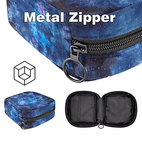 1Pcs Sanitary Napkin Storage Bag, Menstrual Cup Pouch Portable Zipper Tampons Holder For Purse First Period Kit For Teen Girls Galaxy Tie Dye Store Sanitary Pads For Women #TOP4
