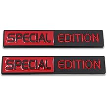 2X Metal Special Edition Logo Car Emblem Auto Badge 3D Premium Sticker Racing Sport Decal Replacement Black&Red, SE-FKZY2