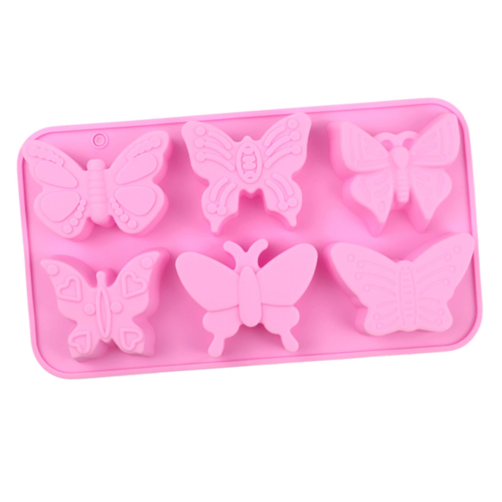 FACAILUO 6 Cavity Butterfly Silicone Molds for Valentines Day Romance Mousses Cake Ice Creams Baked Dessert Safe Baking Tool