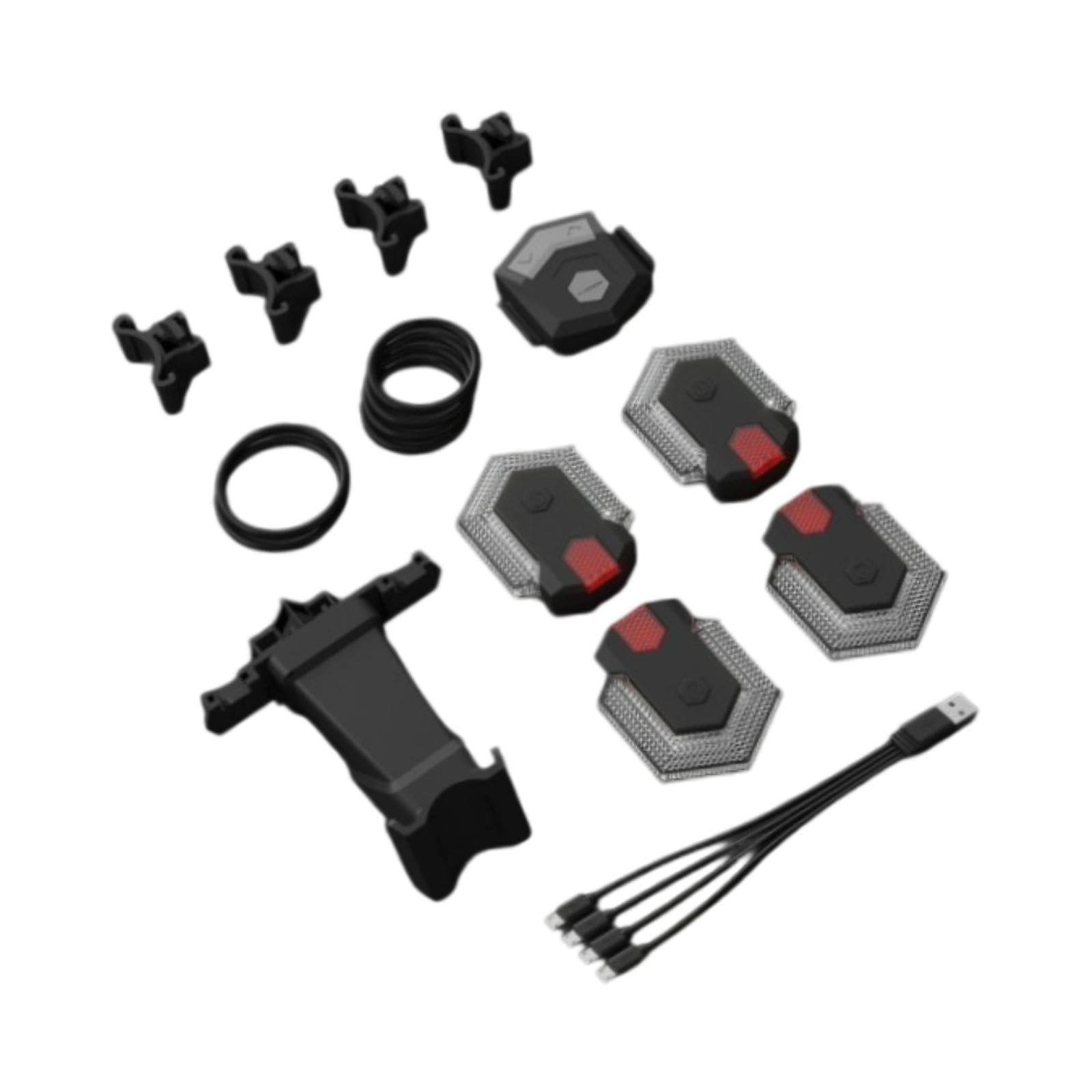 4 Pezzi Luci Indicatori di Direzione per Bici Fanale Posteriore LED Intelligente Controllo Remoto Impermeabile Adatto a Ciclisti Casco Zaino