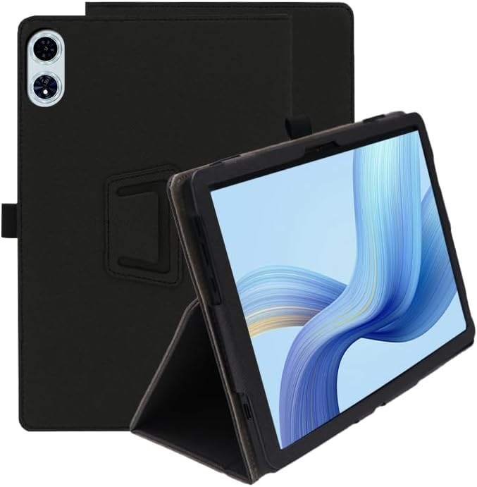 Compatible with Teclast P50 AI 11-INCH Tablet case, Full Coverage Ultra Slim PU Leather Cover Case Folding Stand Cover Protective Tablet Cover with Hand Strap Magnet (Black)