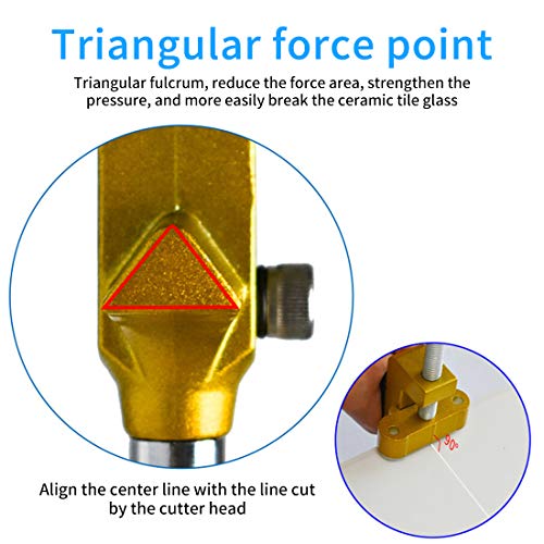 Miniatura 6 de Cortador Manual De Azulejos Y Cristal, Kit De Herramientas De Corte 2 En 1 Con 2 Cuchillas De Acero De Tungsten Para Aplicar A Vidrio, Diamantes Y Porcelana