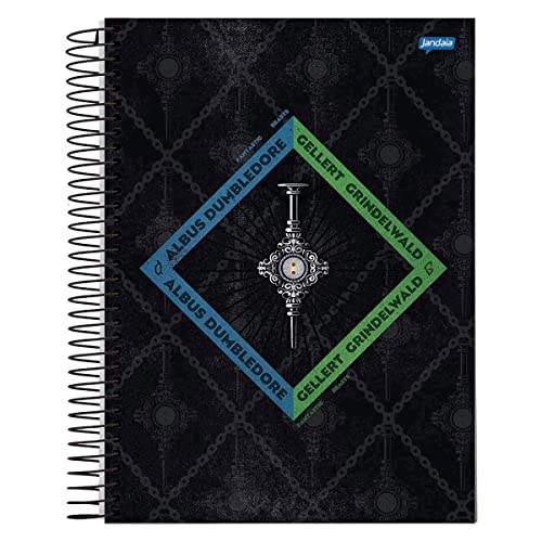 Caderno Universitário Animais Fantásticos Dumbledore e Grindelwald 10 Matérias C/ 160 Folhas Jandaia