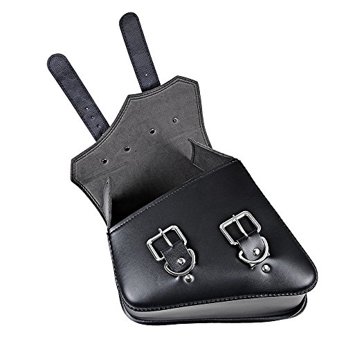 Astra DepotS 1X LEFT Vintage Motorcycle 3 Strap Buckle Quick Release Clasp Storage Pouch Luggage Bag PU Leather Compatible with Harley Swingarm Saddlebag Sportster XL883 XL1200