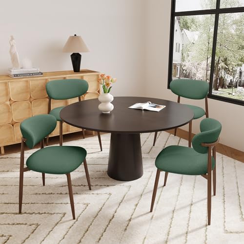 Image of MALOL Upholstered Dining Room Chairs Set of 4, Kitchen Chairs with Metal Legs and Anti Slip Pads, Curved Back Dining Chair for Home and Restaurant Use, Green