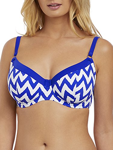 Freya Womens Making Waves Underwire Sweetheart Padded Bikini Top, 30DD, Cobalt