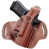 MUNALO OWB Holster Compatible with Glock 19, 19X, 23, 32, 44, 45 – Outside Waistband Hip Carry Leather Holster, Right-Handed