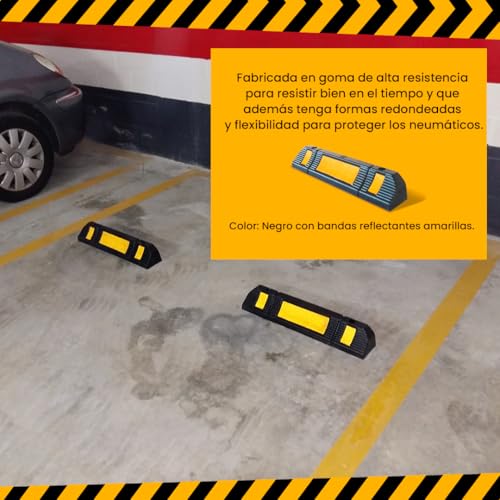 Miniatura 6 de Parking Facil Tope Para Estacionamiento Tope De Rueda Para Parking, Estacionamiento, Zona Residencial. Tamaño: 60 X 12 X 10 Cm Incluye Tornillería 2 Unidades