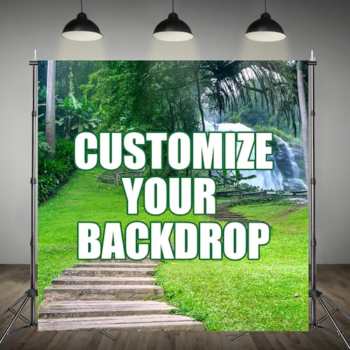 Custom Backdrop Personalized with Picture, Logo or Text | Customized Photo Backdrop for Photography, Birthday, Wedding, Party, Events | Vinyl Fabric Background Banner Customizable Back Drop (10x8FT)