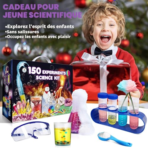 UNGLINGA 150 Expériences Scientifique pour Enfants, Activités Laboratoire de Chimie et Kit, Kits Éducatifs et Jeux Science, Idées de Cadeaux d'anniversaire pour Garçons et Filles, Éruptions Volcanique – vue 6
