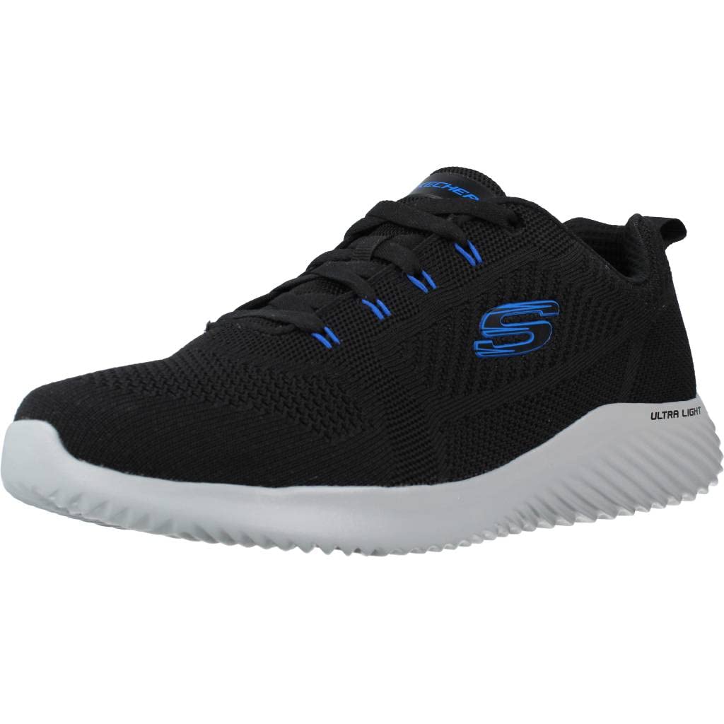 Skechers Mens Bounder-rinstet Casual Shoes (Numeric_10) Black/Blue (B0BFLRGNCQ) Amazon Price History, Amazon Price Tracker