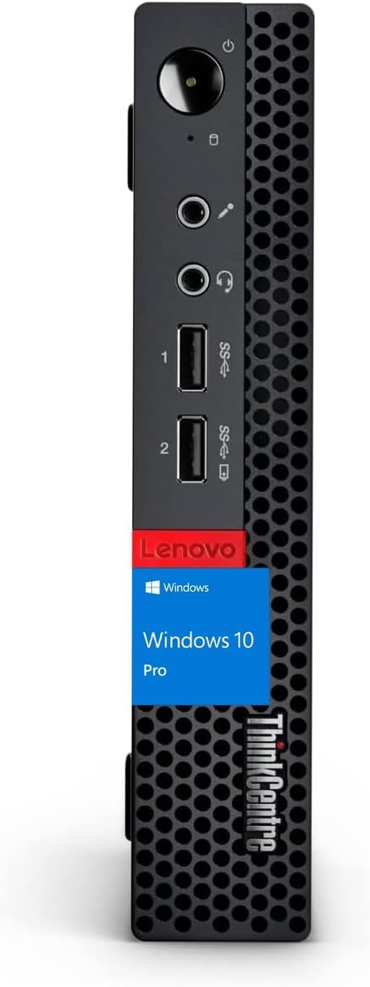 Lenovo ThinkCentre M625q Mini Form Factor Business Desktop, AMD Dual-Core Processor, 16GB RAM, 256GB SSD, Multiple USB Ports, Display Ports, RJ-45, No Wi-Fi, Windows 10 Pro, Black