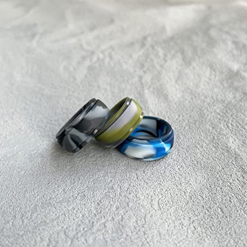 MZZJ Personalized Silicone Couple Matching Rings 8MM Breathable Rubber Step Edge Comfort Fit Rings Wedding Band Promise Egagement Rings for Him Her,Birthday Gift for Husband Wife,Size 6-123