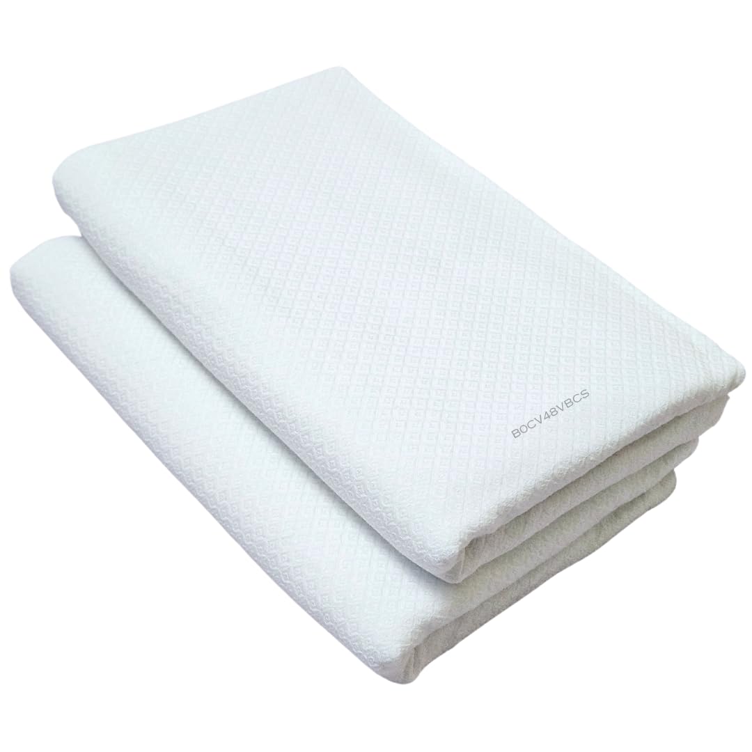 LIMRA Premium Men’s White Cotton Ihram Set for Hajj and Umrah | 2-Piece Quality Cloth | Free Size 46” X 92” - Divine Comfort!