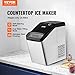 VEVOR Countertop Ice Maker, 33lbs in 24Hrs, 2 Ways to Water Inlet Self-Cleaning Portable Ice Maker with 2 Sizes Bullet Ice, Ice Maker with Scoop and Basket for Home Kitchen Office Party