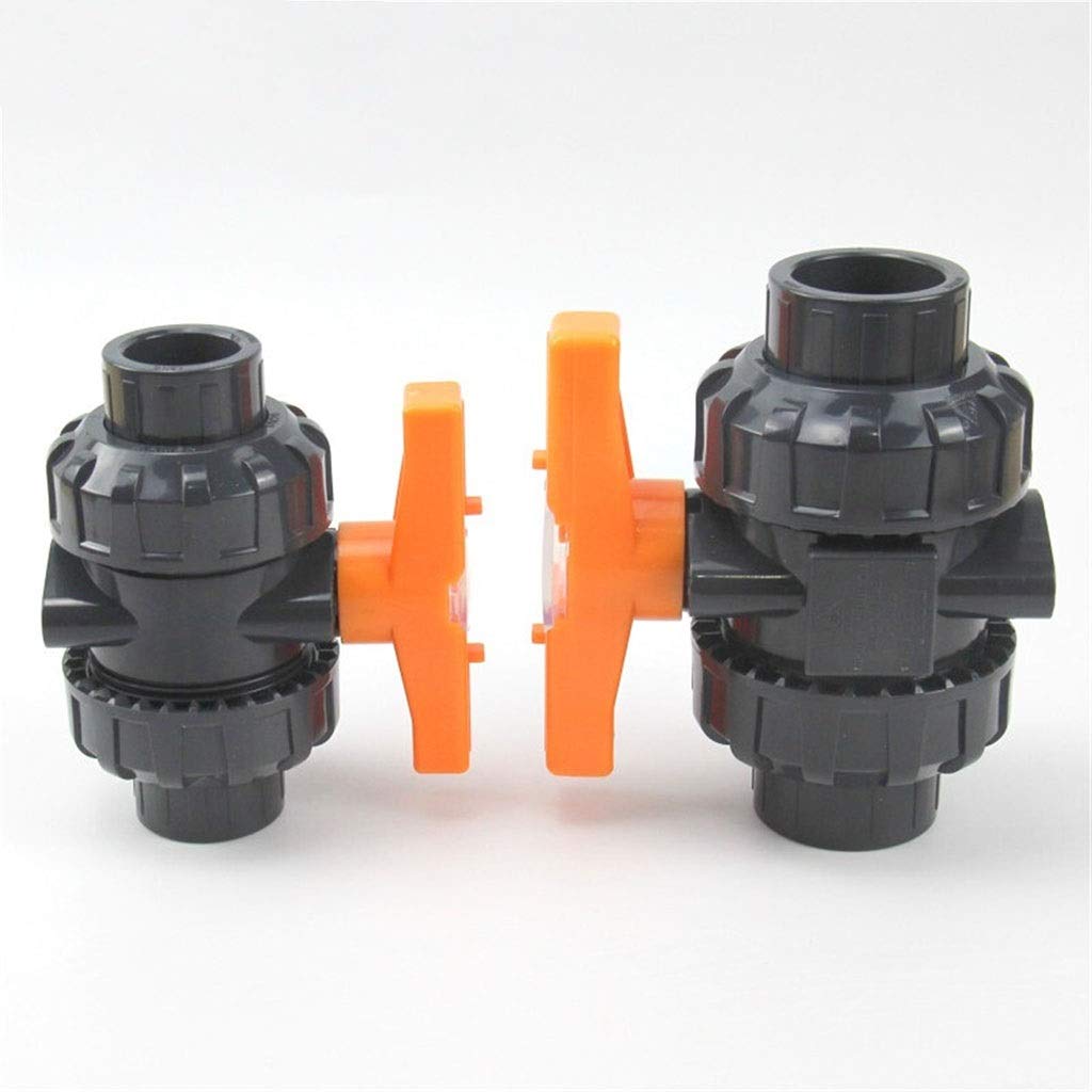 Zawór kulowy z PVC, 1 szt. Plastikowy podwójny obrotowy zawór kulowy Złącze rurowe Złączki do węży hydraulicznych Zawór odcinający(Inner 75mm)