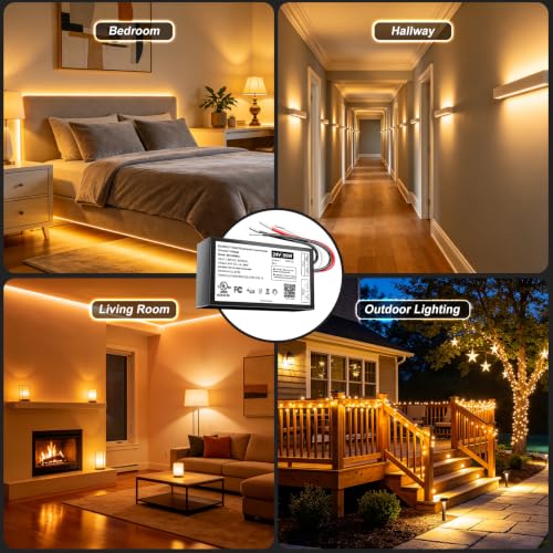 Image of 24V 96W Dimmable LED Driver UL Listed Transformer for Lutron & Leviton | Triac ELV /MLV LED Transformer Compatible with Lutron&Leviton Switches, Dimmable Power Supply for Light Flicker Free Dimming