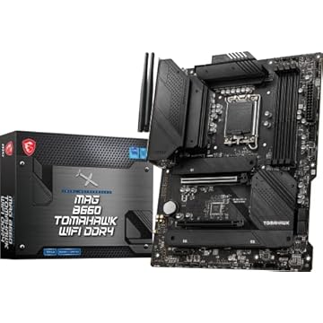 MSI Placa-mãe MAG B660 Tomahawk WiFi DDR4 para jogos (ATX, Intel Core de 12ª geração, soquete LGA 1700, DDR4, PCIe 4, 2.5G LAN, compartimentos M.2, Wi-Fi 6)