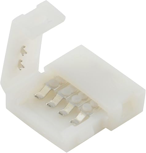 Miniatura 2 de ABI - Conector de acoplador de clip sin soldadura de 0.394 x 0.394 in de 4 pines para tira de luz LED RGB 5050 (paquete de 10)