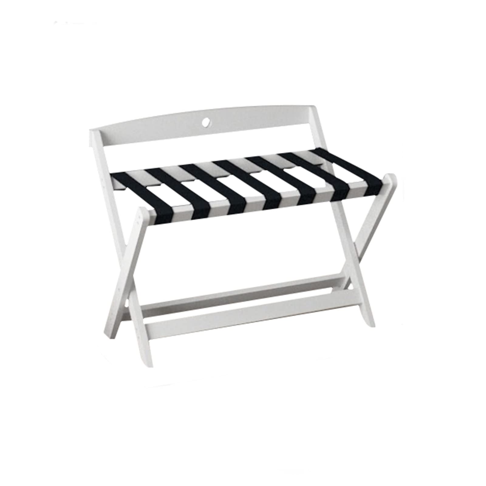 Meuble porte-bagages pliable en bois blanc pour rangement de bagages et valise