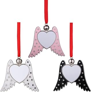 Yardwe Christmas Decorations 3pcs Angel Wing Sublimation Ornament Blanks Hot Transfer Printing Sublimation Wing Ornament Angel Wing Pendants for Christmas Party Decorations Home Decor